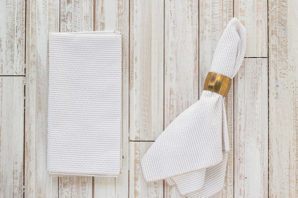Set 4 Dinner Seersucker Napkins