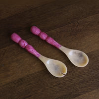 Pink Resin Salad Servers