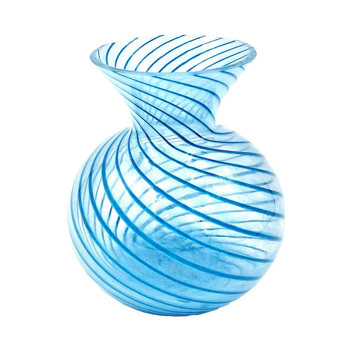 Bud Vase aqua stripe