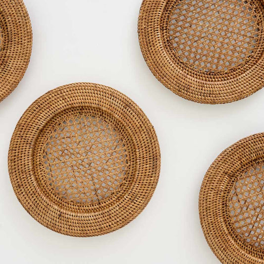 Set/4 Rattan Chargers