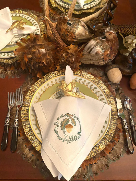 Set/4 pheasant napkin rings