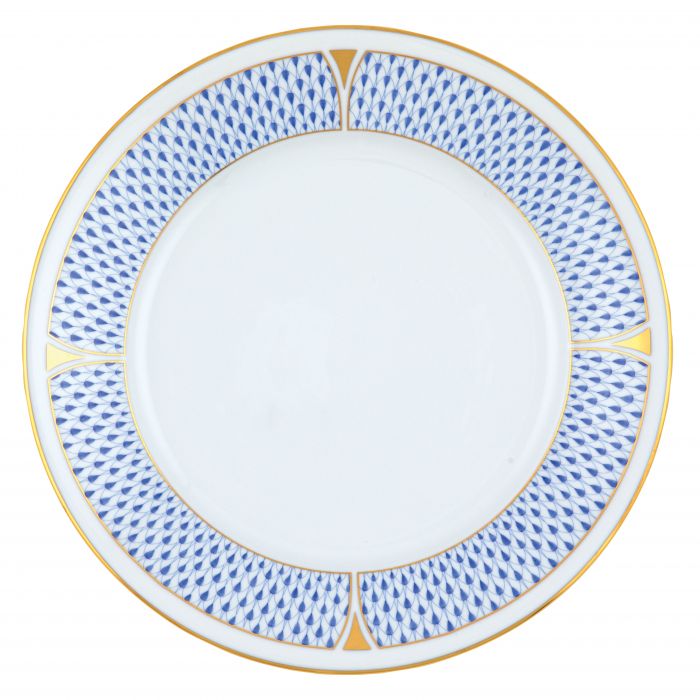 Blue Art Deco Dinner Plate