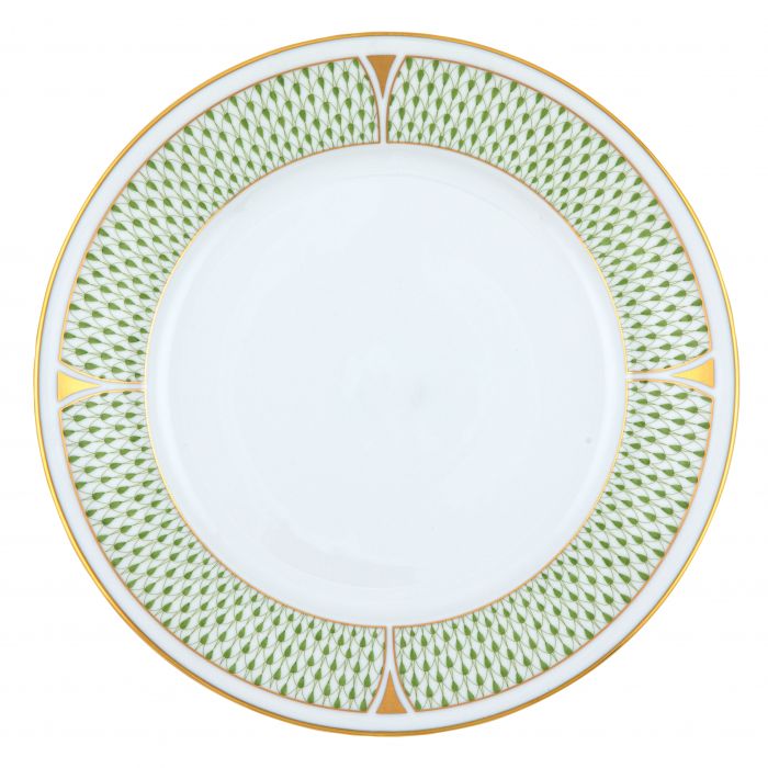 Green Art Deco Dinner Plate