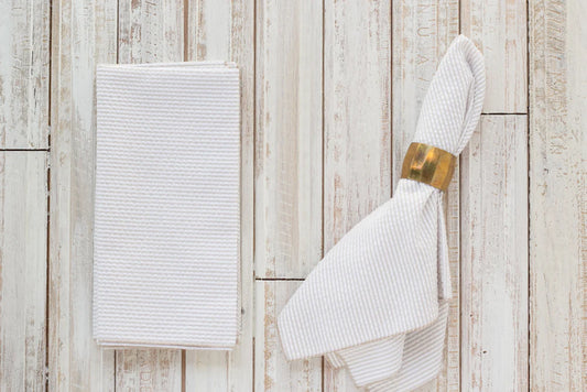 Set 4 Dinner Seersucker Napkins