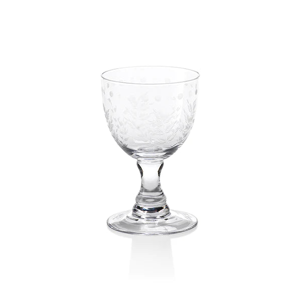 Set of 6 etched wine