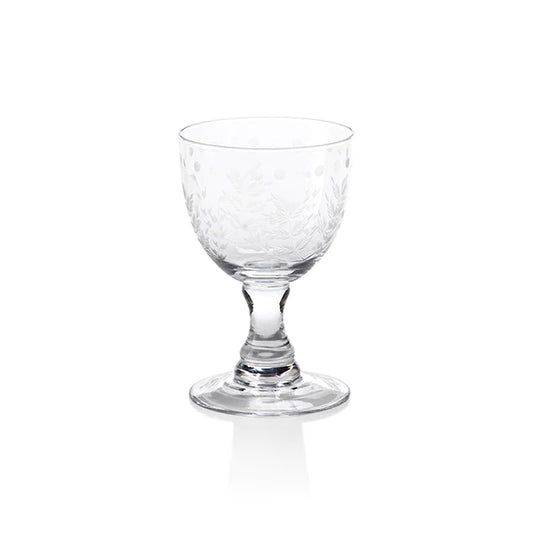Set of 6 etched wine